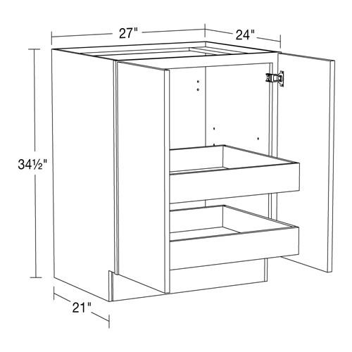 Caldera Charcoal Slim Shaker Base Full Height 27" 2 Rollout