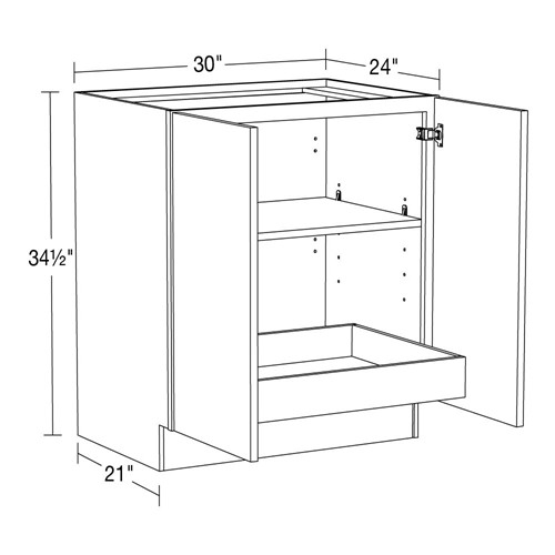 Caldera Charcoal Slim Shaker Base Full Height 30" 1 Rollout