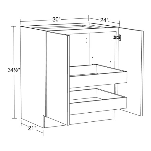 Caldera Charcoal Slim Shaker Base Full Height 30" 2 Rollout