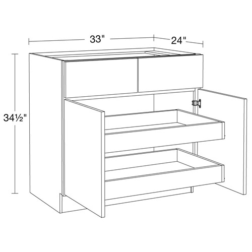 Caldera Charcoal Slim Shaker Base 33" 2 Rollout Tray