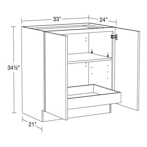 Caldera Charcoal Slim Shaker Base Full Height 33" 1 Rollout