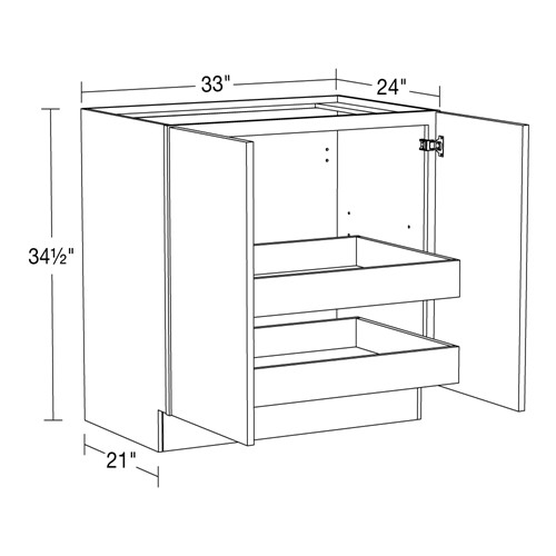 Caldera Charcoal Slim Shaker Base Full Height 33" 2 Rollout