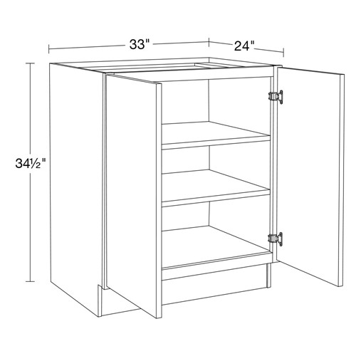 Caldera Charcoal Slim Shaker Base Full Height Doors 33"