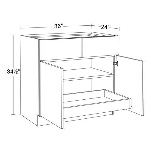 Caldera Charcoal Slim Shaker Base 36" 1 Rollout Tray