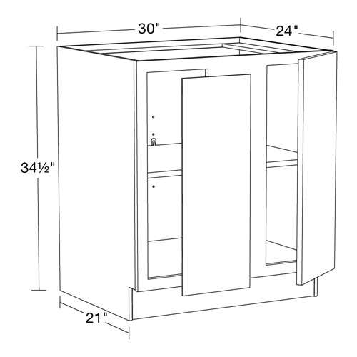 Caldera Charcoal Slim Shaker Base Blind Corner  39"