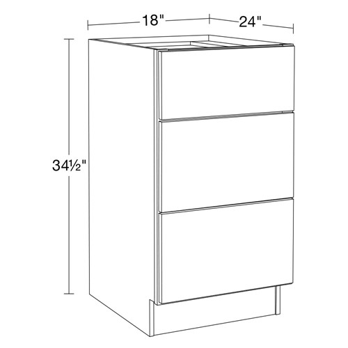 Caldera Charcoal Slim Shaker Base Drawer 18"