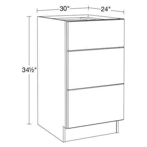 Caldera Charcoal Slim Shaker Base Drawer 30"