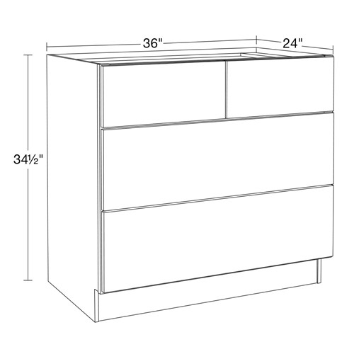 Caldera Charcoal Slim Shaker Base Drawer 36"