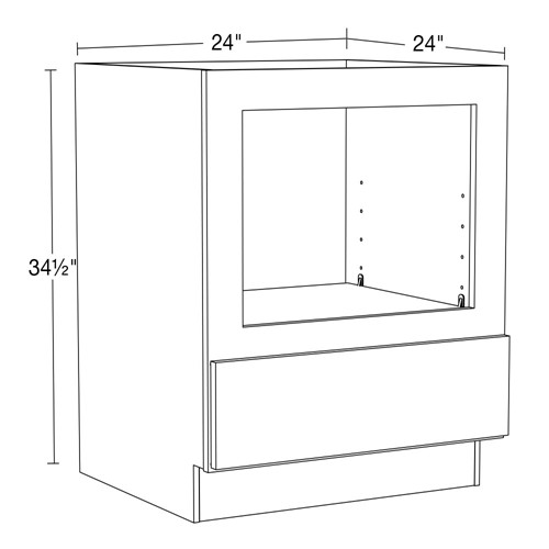 Caldera Charcoal Slim Shaker Microwave Cabinet - 24"