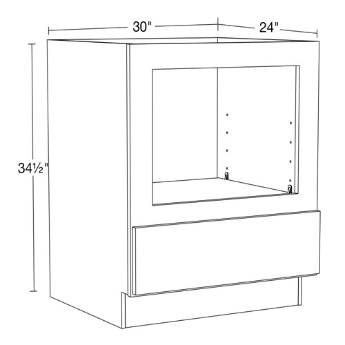 Caldera Charcoal Slim Shaker Microwave Cabinet - 30"