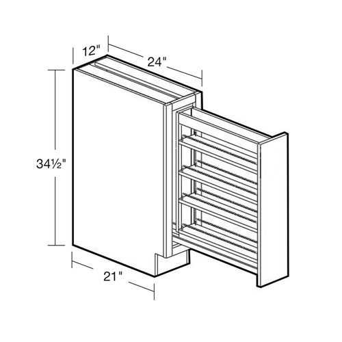 Caldera Charcoal Slim Shaker Spice Pullout Cabinet - 12"