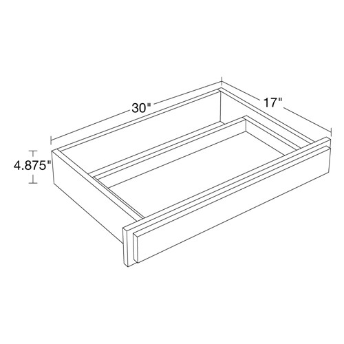 Preston Gray Shaker Desk Knee Drawer 30"