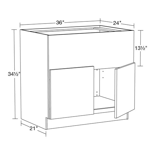 Caldera Charcoal Slim Shaker Farm Sink Base 36"