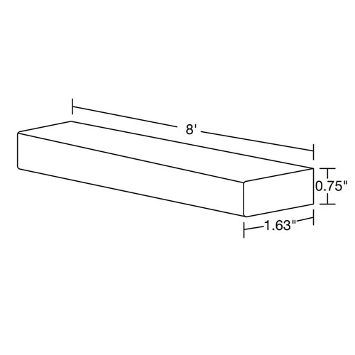 Caldera Charcoal Slim Shaker Light Rail Molding 96" x 1 1/2"