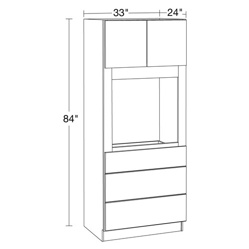 Caldera Charcoal Slim Shaker Universal Oven Cabinet 33" x 84"