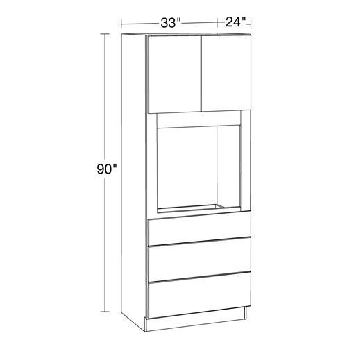 Caldera Charcoal Slim Shaker Universal Oven Cabinet 33" x 90"