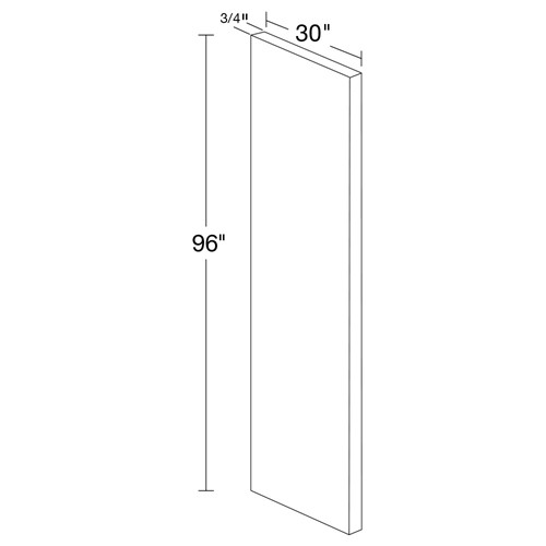 Caldera Charcoal Slim Shaker ¾" Refrigerator Panel - 30" x 96"