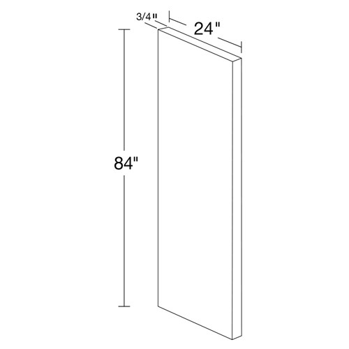 Caldera Charcoal Slim Shaker ¾" Refrigerator Panel - 84"H