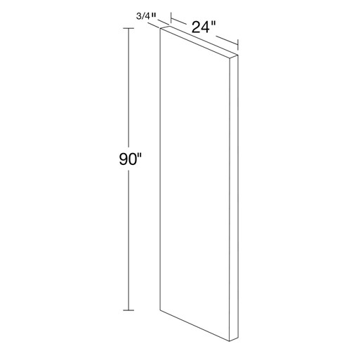 Caldera Charcoal Slim Shaker ¾" Refrigerator Panel - 90"H