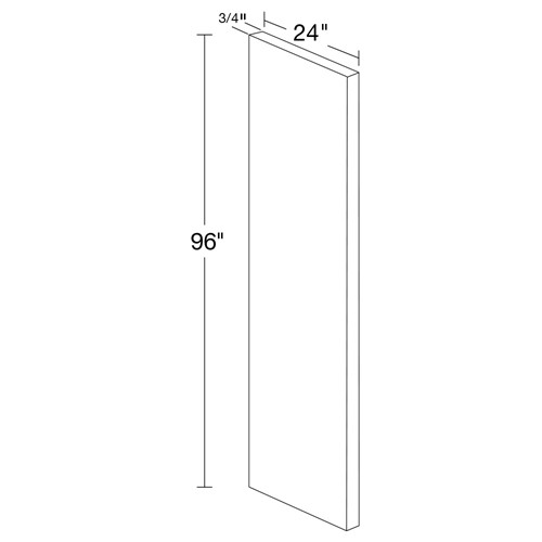 Caldera Charcoal Slim Shaker ¾" Refrigerator Panel - 96"H