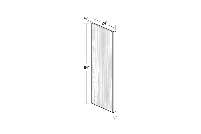 Caldera Charcoal Slim Shaker Refrigerator Panel 24"x84" w 3" Filler