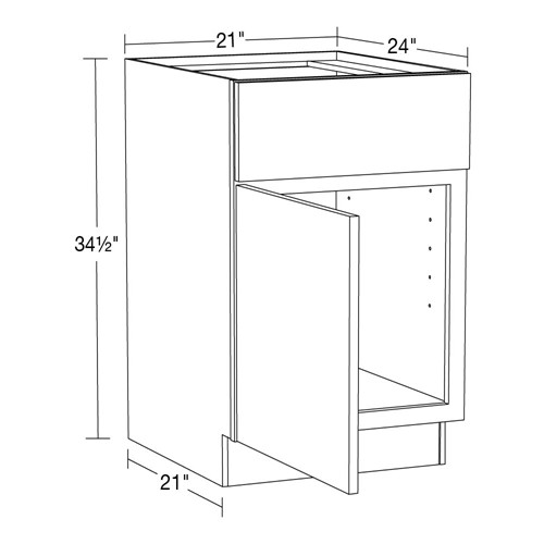 Caldera Charcoal Slim Shaker Sink Base 21"