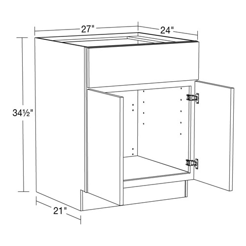 Caldera Charcoal Slim Shaker Sink Base 27"