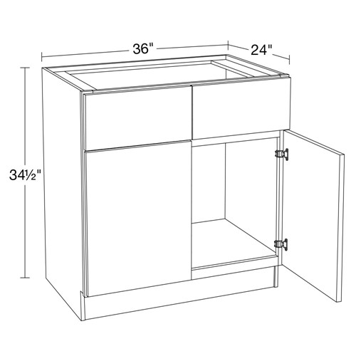 Caldera Charcoal Slim Shaker Sink Base 36"
