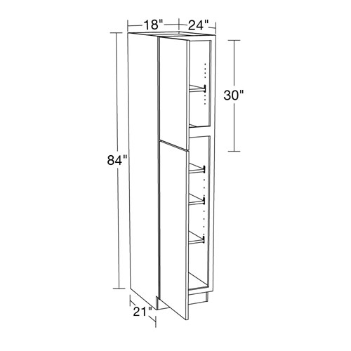 Caldera Charcoal Slim Shaker Utility 18" x 24" x 84"