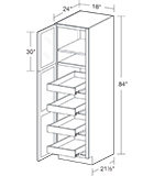 Preston Gray Shaker Utility 18"x24"x84" 4 Rollout with Glass Doors