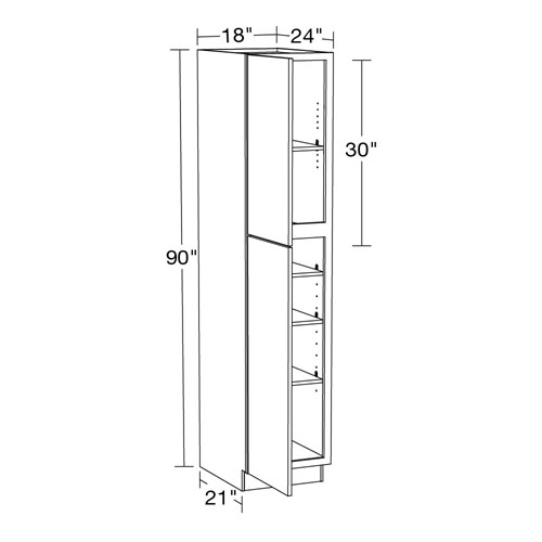 Caldera Charcoal Slim Shaker Utility 18" x 24" x 90"