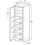 Preston Gray Shaker Utility 18"x24"x96" 4 Rollout with Glass Doors