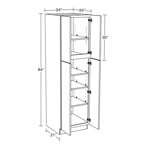 Caldera Charcoal Slim Shaker Utility 24" x 24" x 84"