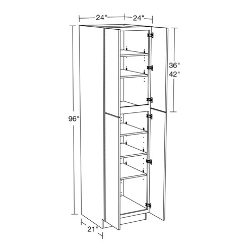Caldera Charcoal Slim Shaker Utility 24" x 24" x 96"
