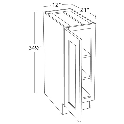 Caldera Charcoal Slim Shaker Vanity Base Full Height Doors 12"