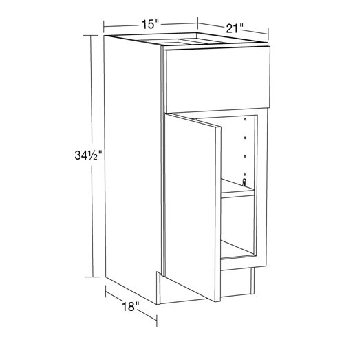 Caldera Charcoal Slim Shaker Vanity Base 15"