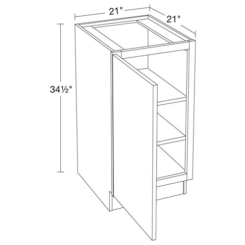 Caldera Charcoal Slim Shaker Vanity Base Full Height Doors 21"