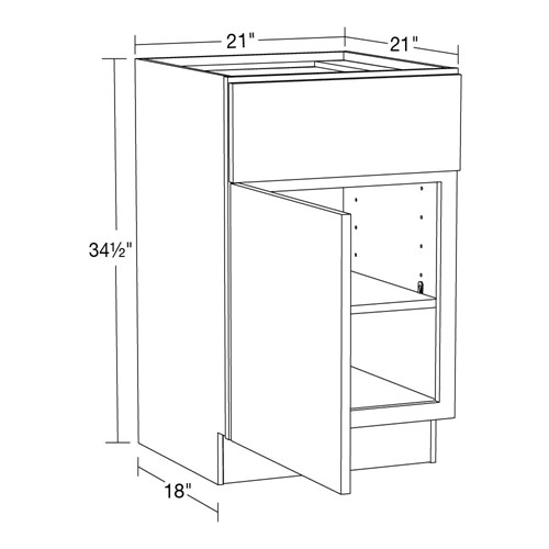 Caldera Charcoal Slim Shaker Vanity Base 21"