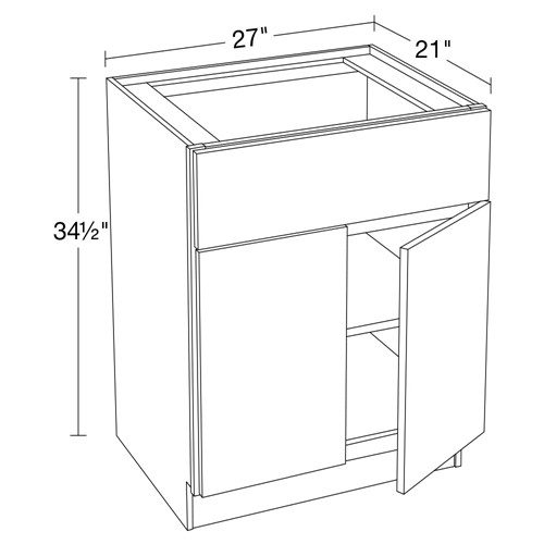 Caldera Charcoal Slim Shaker Vanity Base 27"