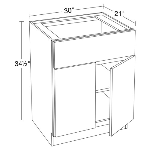 Caldera Charcoal Slim Shaker Vanity Base 30"