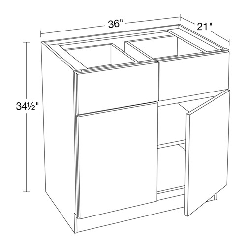 Caldera Charcoal Slim Shaker Vanity Base 36"