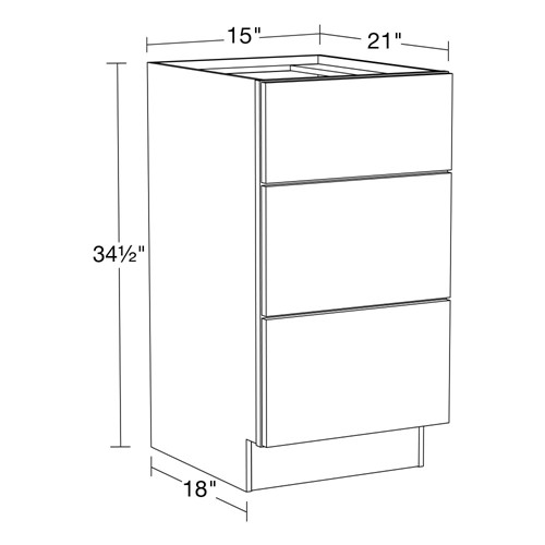 Caldera Charcoal Slim Shaker Vanity Base Drawer 15" x 21"