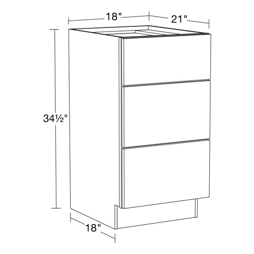 Caldera Charcoal Slim Shaker Vanity Base Drawer 18" x 21"