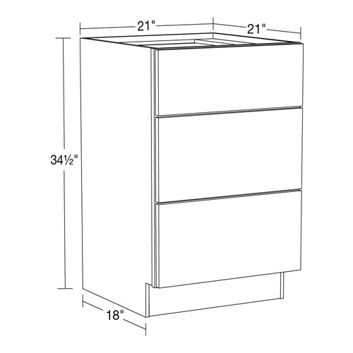 Caldera Charcoal Slim Shaker Vanity Base Drawer 21" x 21"