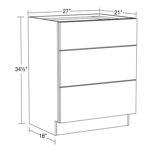 Caldera Charcoal Slim Shaker Vanity Base Drawer 27" x 21"
