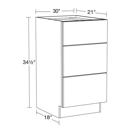 Caldera Charcoal Slim Shaker Vanity Base Drawer 30" x 21"