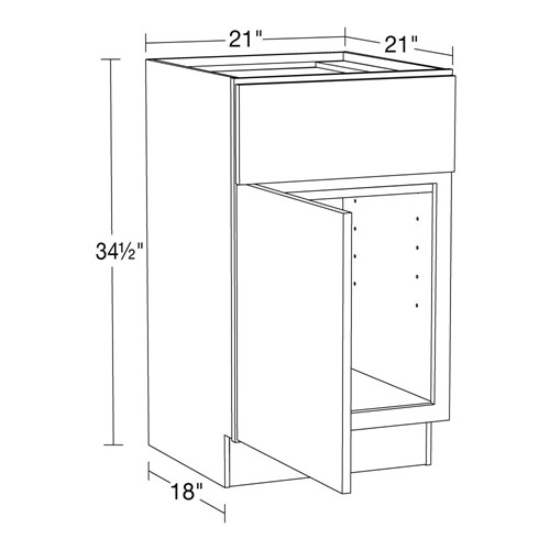 Caldera Charcoal Slim Shaker Vanity Sink Base 21" x 21"