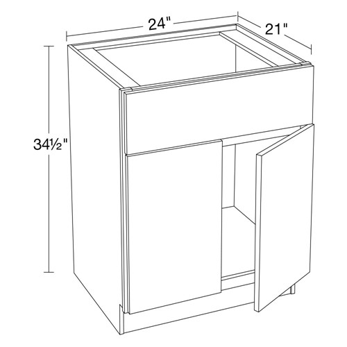 Caldera Charcoal Slim Shaker Vanity Sink Base 24" x 21"