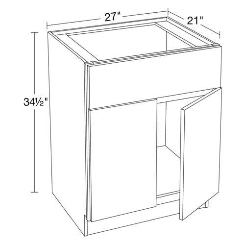 Caldera Charcoal Slim Shaker Vanity Sink Base 27" x 21"