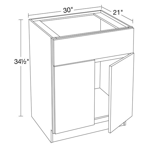 Caldera Charcoal Slim Shaker Vanity Sink Base 30" x 21"